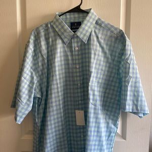 Stanford blue and green short sleeve button down